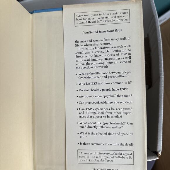 Hidden Channels of the Mind (1961 HC) Louisa E. Rhine - Picture 5 of 5